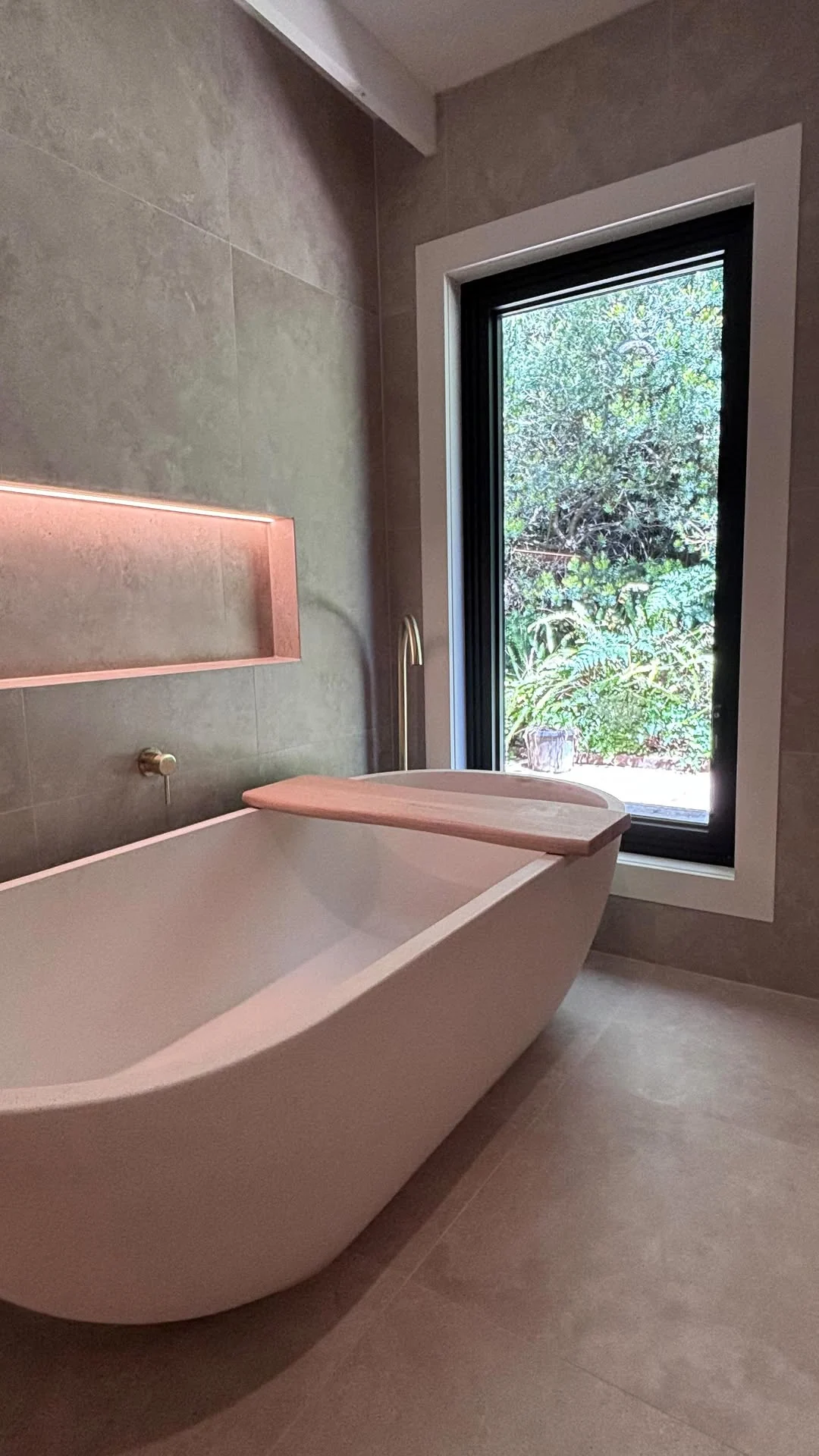 The finished master bathroom